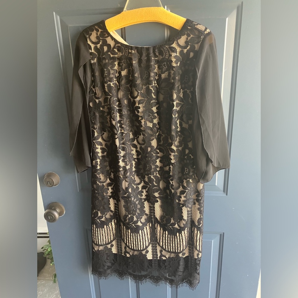 Chic Black Lace Long Sleeve Dress
